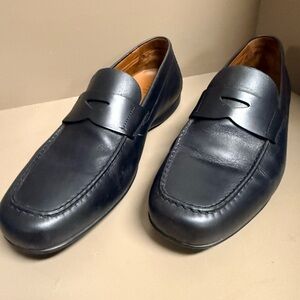 Aquitalia Italian Men’s Black Leather Enzo Driving Loafers Waterproof SZ 11 EUC